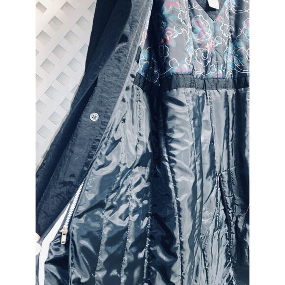 Sz 10 Vtg Maggie Lawrence Long Trench Rain Coat Black Belted Zip Out Lining EUC - Picture 13 of 16